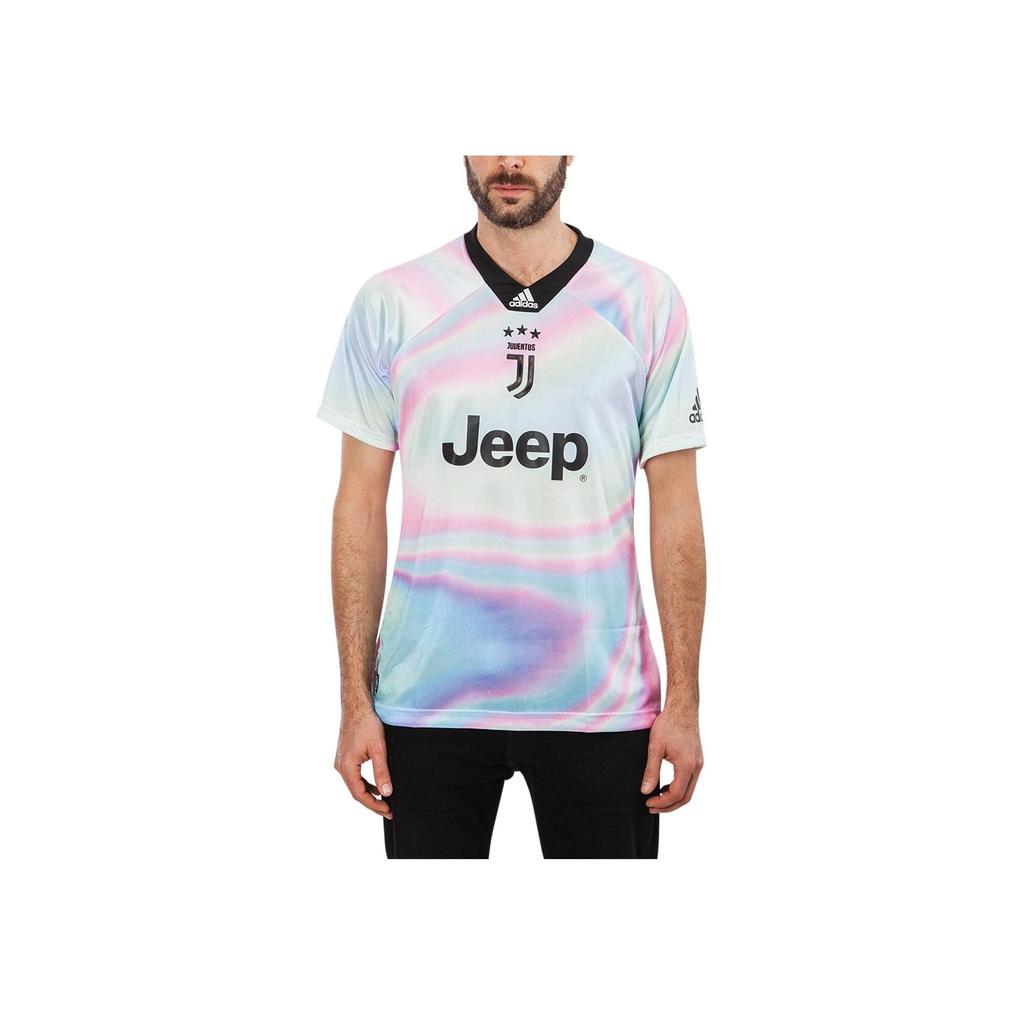 Adidas Vzor loga s písmeny Tištěný Fotbalový dres s krátkým rukávem Hráčská edice Sezóna 18-19 Cristiano Ronaldo 7 Unisexový dres Růžový Modrý EA0472