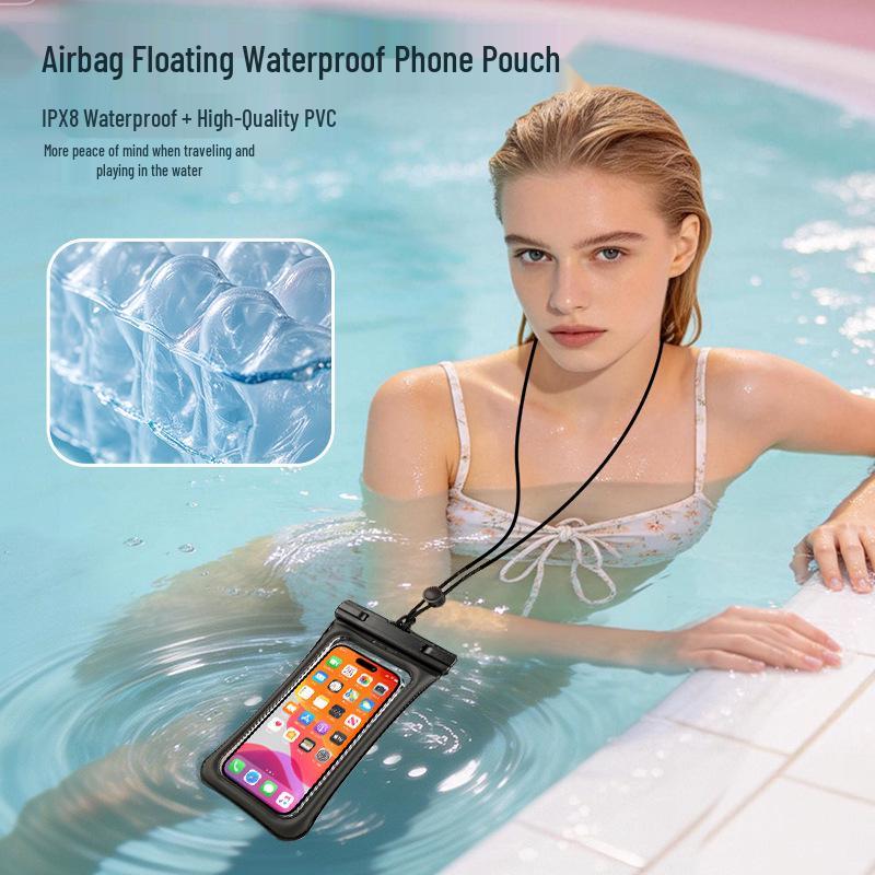 Floating Waterproof Phone Pouch with Touchscreen, IPX8 Certified for Diving, Swimming & Hot Springs