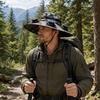 Wide-Brimmed Fan Hat with Solar USB Dual Fans Powered