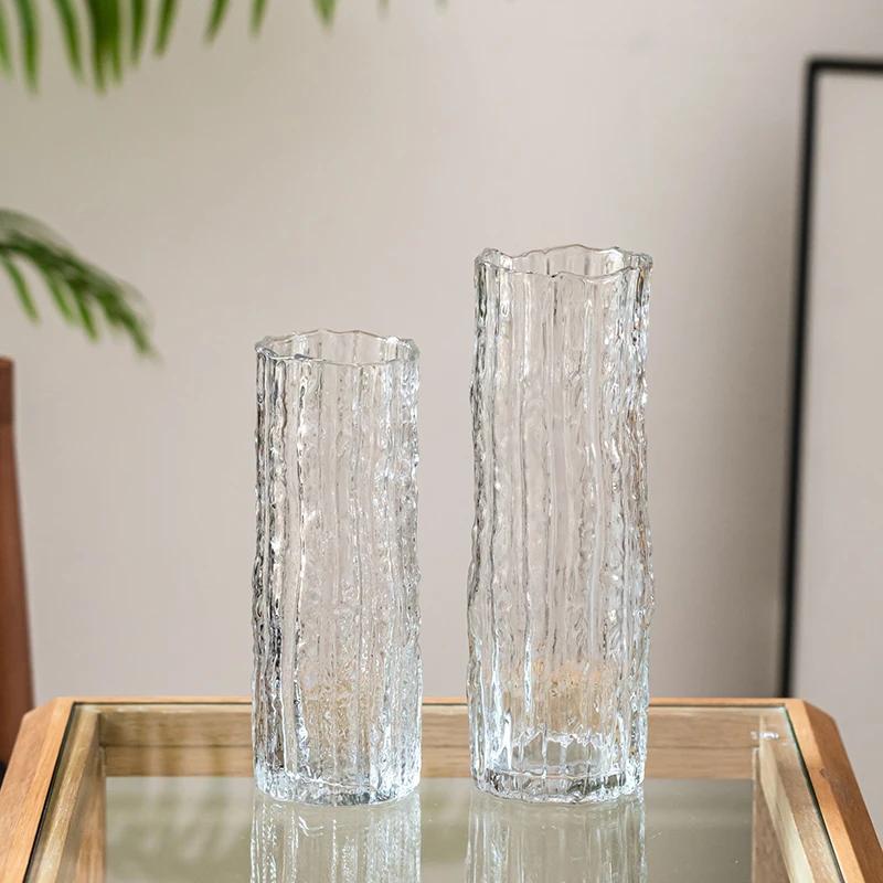 Vase Ornament Living Room Flower Arrangement Glass Transparent Light Luxury High-end Feeling Water Nourishment Lily Rose Hydropo