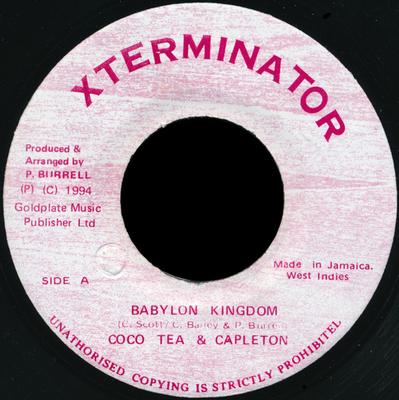 7inch Record COCOA TEA & CAPLETON - Babylon Kingdom NONE Xterminator 1994 Japan Reggae, Ska & Dub Used