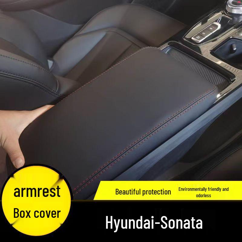 Hyundai Sonata 9th Gen (2015-2019) Center Armrest Protective Leather Cover elastic band directly