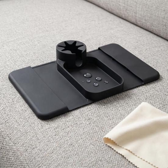 Sofa Storage Rack with Raised Edge Cup Holder Silicone Anti-Slip Armrest Organizer for Remote Phone Tablet Keys