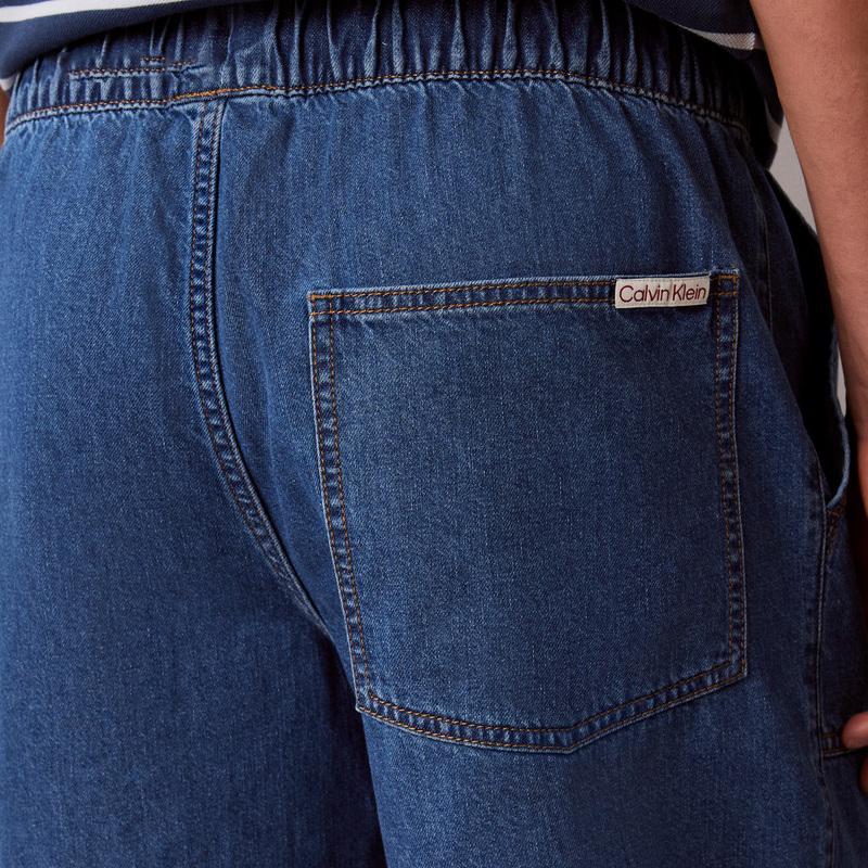 Calvin Klein Trendy Retro Cotton Linen Blend Drawstring Waist Sports Denim Shorts Men shorts 4LF762G