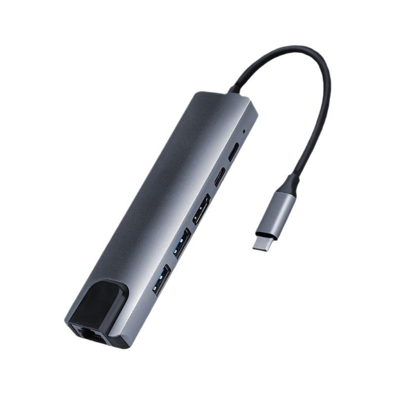 Type-C to 4K HDMI 7-in-1 Hub Docking Station Converter