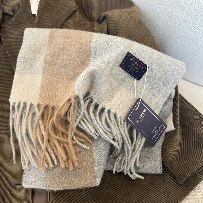 Luxury  Classic England Style For Women Scarf Fashion Stripe Plaid Scarves Tassel Shawls Pashmina Lady Wrap Poncho Stoles