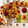 Sunflower & Daisy Mix Artificial Sunflowers Autumn Theme Fake Flower Decor  Wedding Decoration