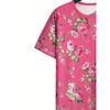 Women's Tee - Rose Floral Pattern Graphic, Classic Romantic Garden Design for Casual Daily Wear