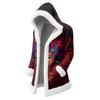 Unisex Casual And Fashionable Plush Collar Hooded Long Sleeved Carnival Print Jacket