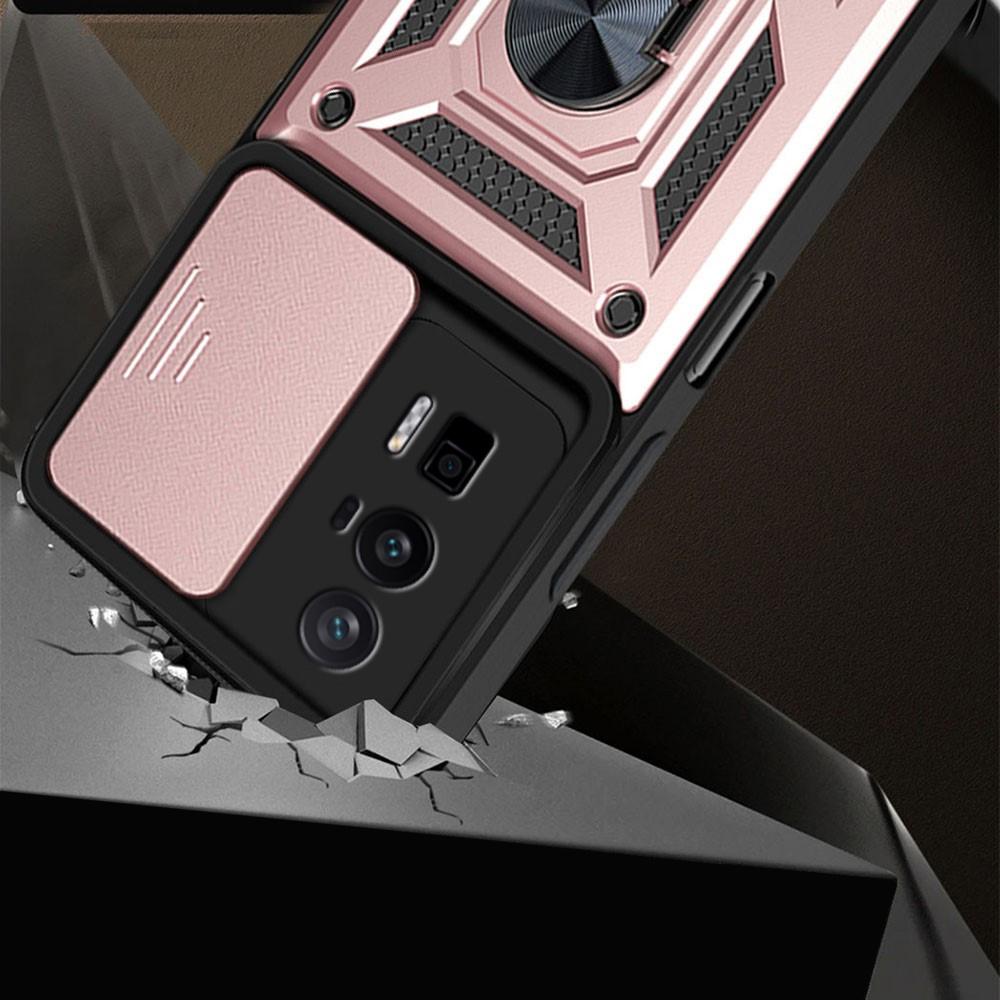 Armored case for Xiaomi Poco F5 Pro, CamShield Slide, pink rose gold