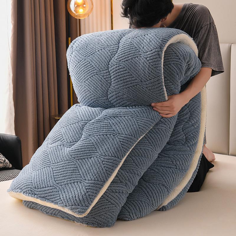 2025 Nouă Plapumă Groasă Dublă din Lână - Lenjerie de Pat Caldă din Catifea Lapte pentru Toamnă/Iarnă