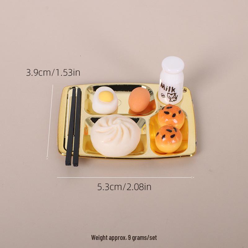 Miniature Dollhouse Breakfast Tray Toy Set