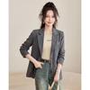 TERRE BLEUE Women's Striped Commuter Blazer