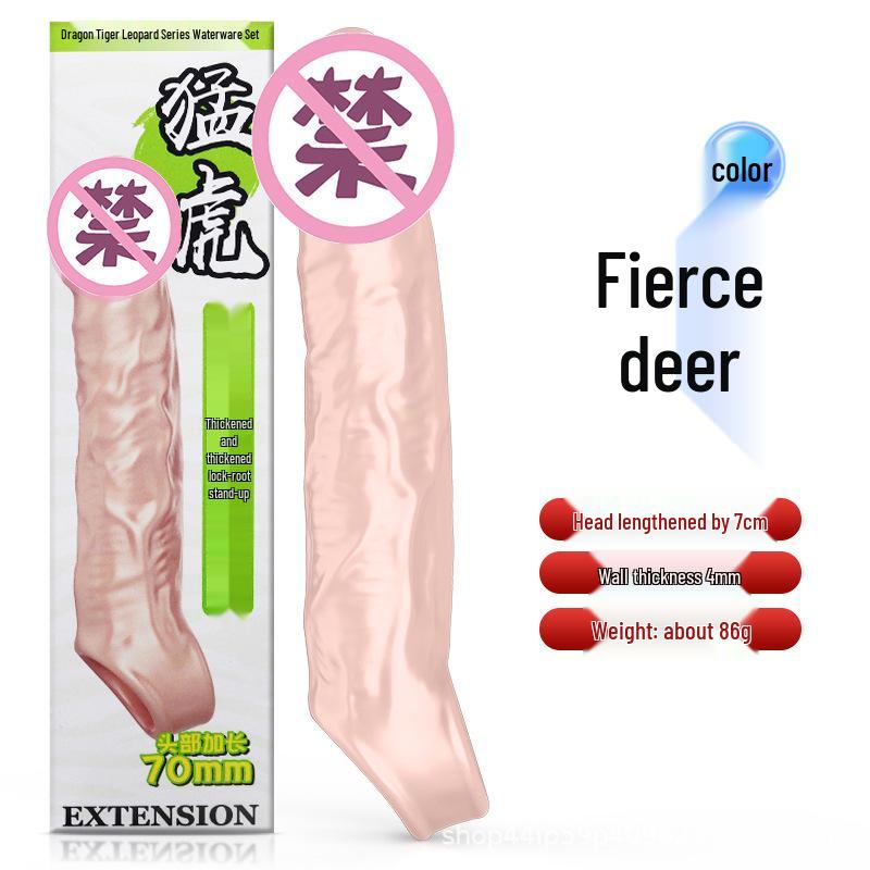 Ouyisen Ji Desire Crystal Wolf Tooth Vibrating Sleeve for Men - Penis Extension and Thickening Adult Erotic Toy