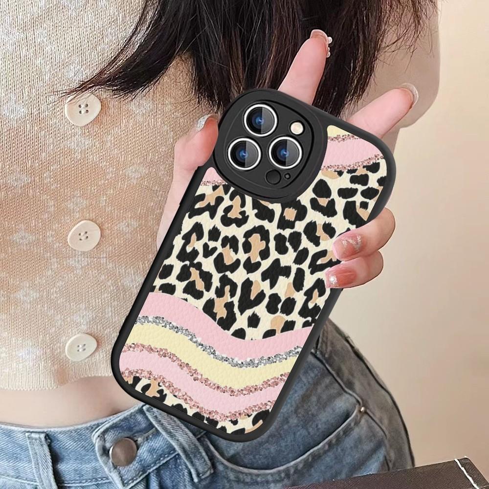 Leopard Print Phone Case Hard Leather For IPhone 16 15 14 13 12 Mini 11 14 Pro Max Xs X Xr 7 8 Plus Fundas