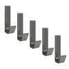 5Pcs Adhesive Hook Set J Shaped Aluminum Strong Adhesive Storage Hanger for Clothes Hat Towels Door Back Bathroom