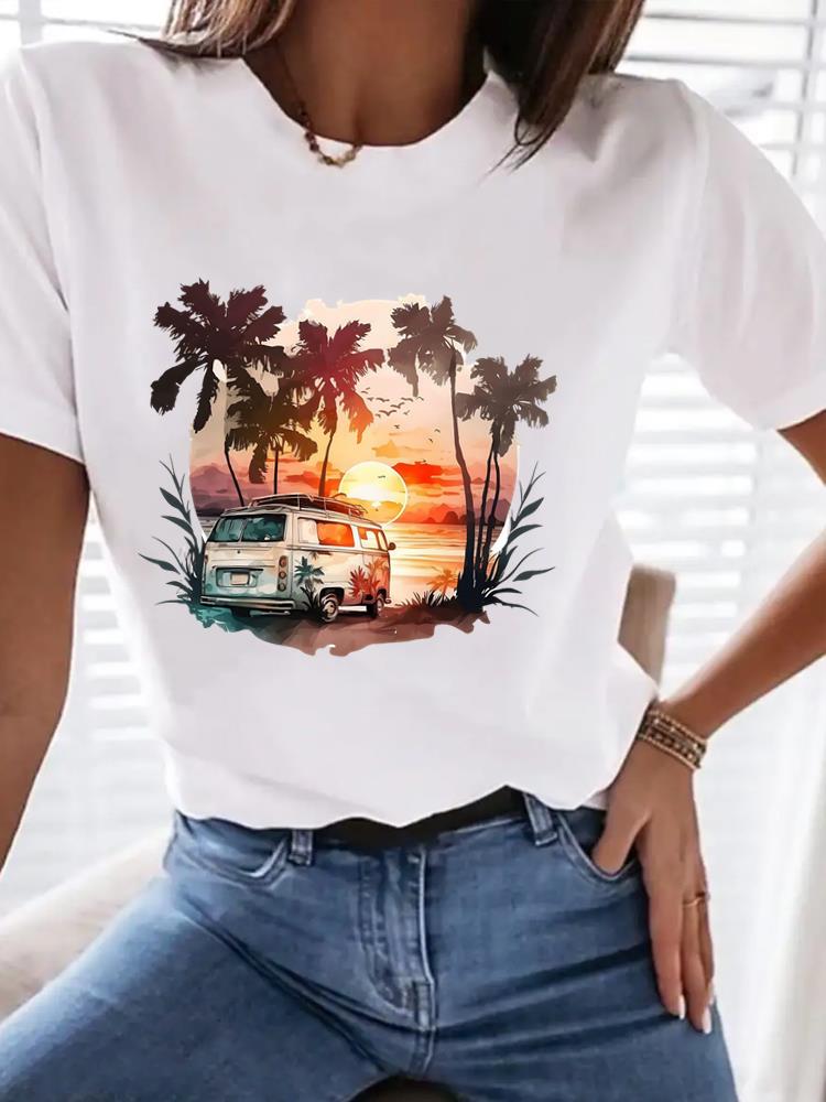 (Asian Size) Tee Top Butterfly Sweet 90s Trend Women Clothing T Shirt Woman Print Fashion  Female Short Sleeve Graphic T-shirts