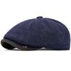 HT5029 Beret Cap Men Women Autumn Winter Knit Hat Warm Artist Painter Wool Beret Hat Male Female Octagonal Flat Cap Mens Berets