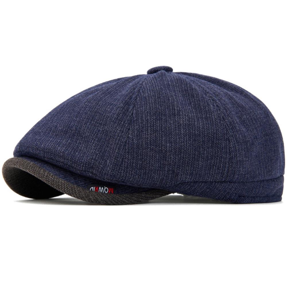 HT5029 Beret Cap Men Women Autumn Winter Knit Hat Warm Artist Painter Wool Beret Hat Male Female Octagonal Flat Cap Mens Berets