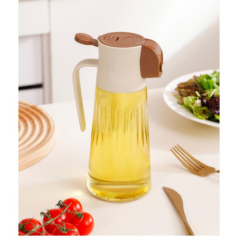 

Бутылка-спрей для масла для кухни двойного назначения с автоматическим открыванием и закрыванием и герметичным стеклом Grey 380ml