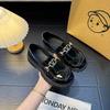Girls' Leather Shoes 2025 Autumn New Children's Bright Leather Loafers Black Student Shoes Fashion One-pedal Single Shoes Trend