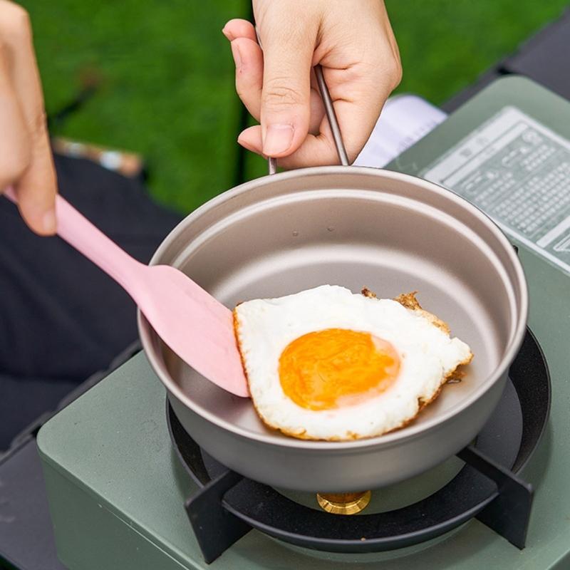 Metal Camping Pots Outdoor Cooking Pots with Folding Handle Camping Cookware for Camping Hiking Picnic Travel