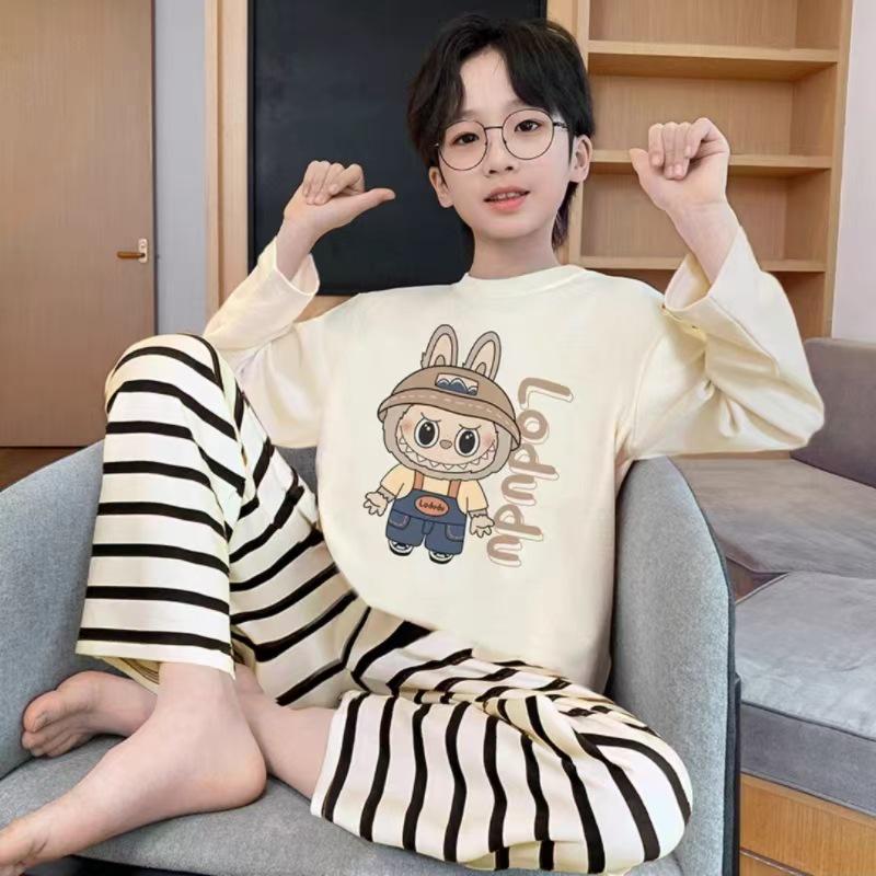 2026 Autumn Two-Piece Pajama Set for Boys - Long Sleeve & Pants