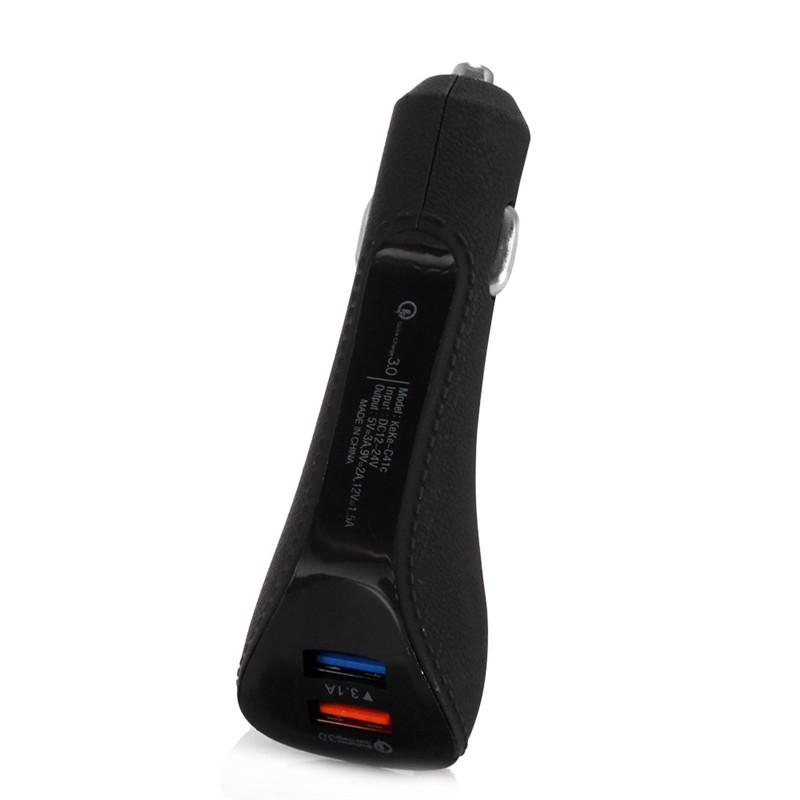 

2/3 USB порт автомобильное зарядное устройство Qc 3.0 автомобильное зарядное устройство для телефона быстрая зарядка автомобильный прикуриватель для Apple Samsung Huawei 2 USB чёрный