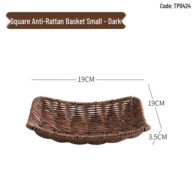 Youde Bamboo Rattan-Style Square Serving Baskets (Set of 5)