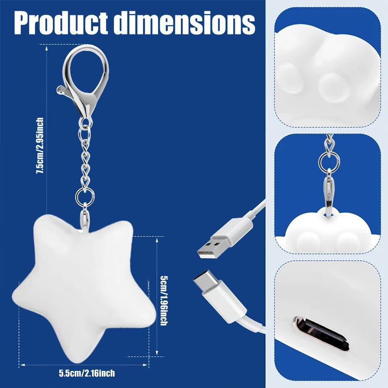 Lighting Star Bag Pendant Small LED Bookbag Light Suitable Touch Sensor Light Rechargeable LED Lamp For Students and Outdoor Enthusiasts Present