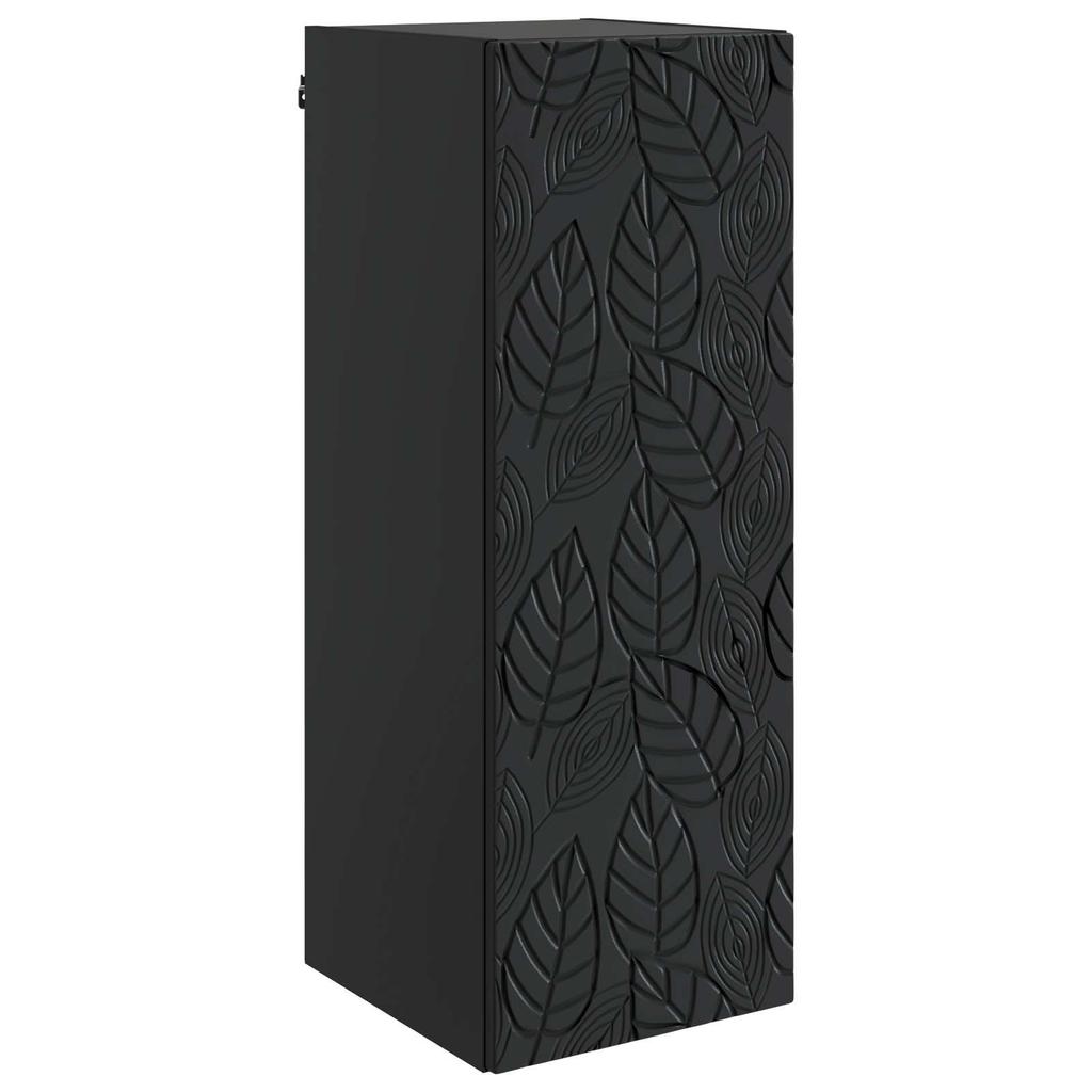 Wall Mounted Cabinet Black 33 X 34.5 X 90 Cm Engineered Wood