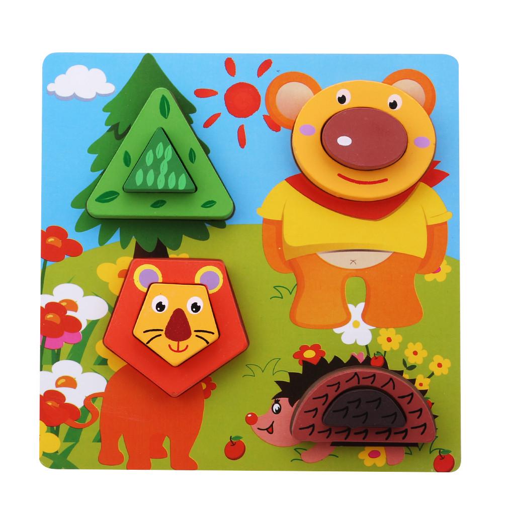 Wooden 3D Puzzle Jigsaw Wooden Cartoon Puzzles Toys For Children ...