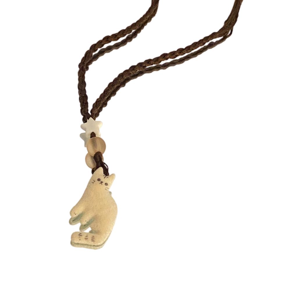 Elegant Cats Charm Necklace with Rope Chain Animal Pendant Neckchain Jewelry For Everyday Wear And Special Occasions