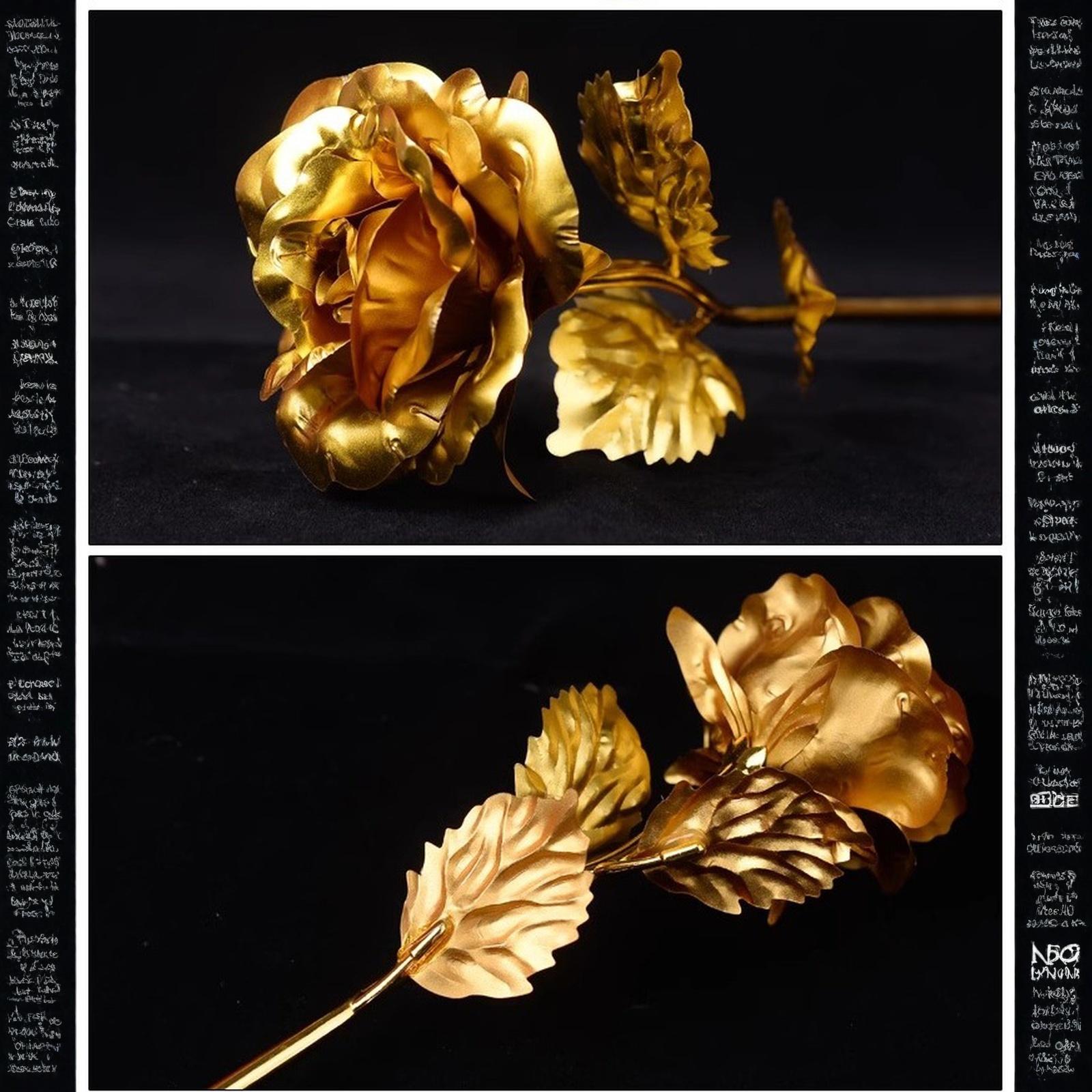 Букет Роз с Золотой Фольгой Искусственный Цветок Подарок на День Рождения и Другие Праздники one size золотой