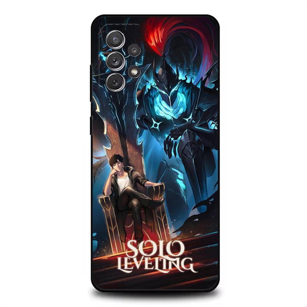 Anime Solo L-Leveling Phone Case For Samsung S25,S24,S21,S22,S23,S30,Ultra,S20,Plus,Fe,Lite,Note,10,9,5G Black Cover