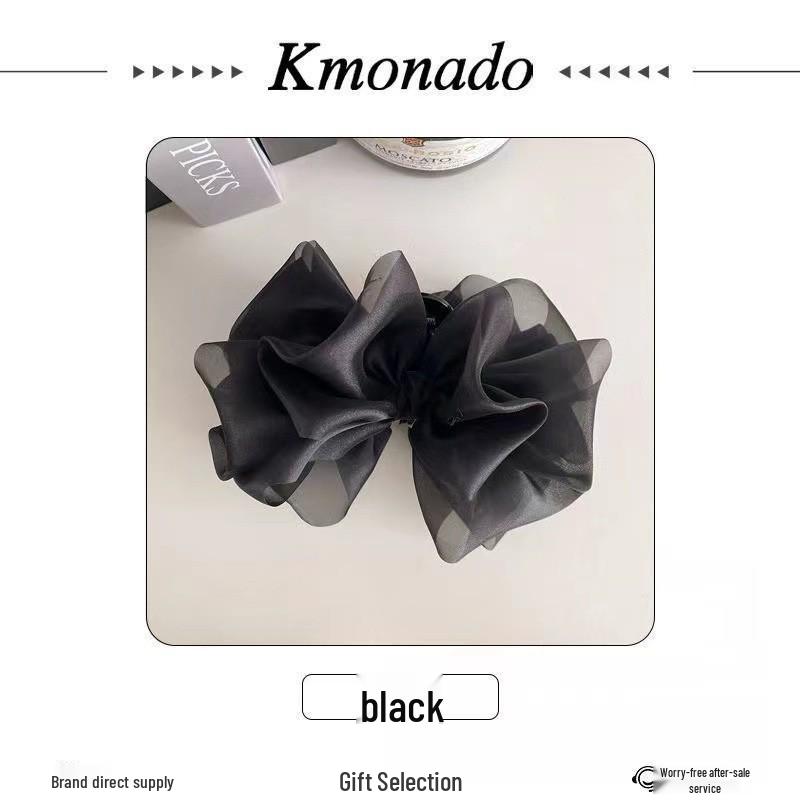 Fugitive Princess Satin Bow Hair Claw Clip - Elegant Updo Accessory