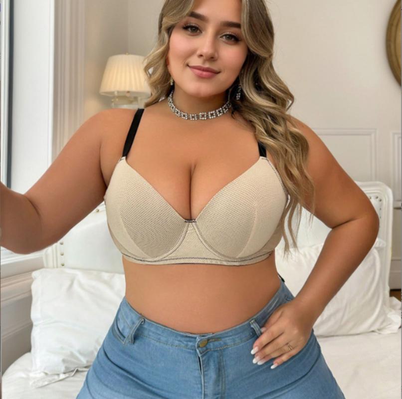 New Large Plus Size Big Cup Bra No Rim Adjustment Type Sexy Fat MM Breasts Women's Lingerie  Bra Women Underwear