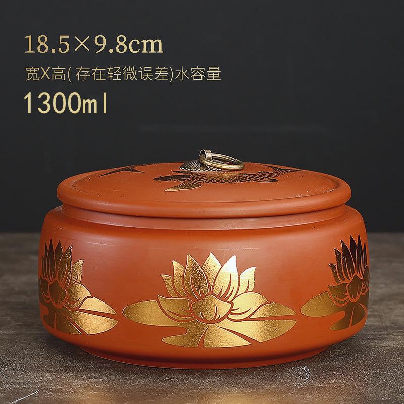 Creative Gold Plated Stripes Floral Ceramic Tea Jar Home Large Capacity Tea Sealed Storage Box Household Food Jar Container Home