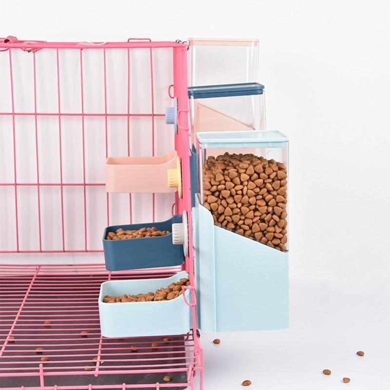 Rabbit Automatic Feeder for Cage Hanging Water Dispenser 17oz Water Bottle Food Bowl for Small Animal Hedgehog Hamster