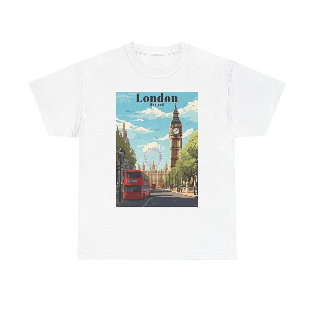 London Grafik T-Shirt Vintage Kunst Foto Retro Unisex Schweres Baumwoll-Tee