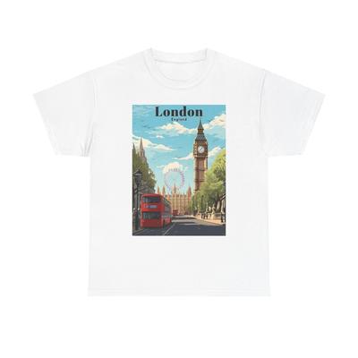 London Grafik T-Shirt Herren Damen T-Shirts Oberteil Vintage Kunst Foto Retro Unisex Schwerer Baumwoll-T-Shirt