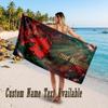 Morocco Football Design Beach Towel Custom Text Large Towel for Beach Vacation