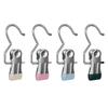 30Pcs Stainless Steel Wardrobe Clothes Clip Hangers with Hook Hanging Clothes Clip  Hats
