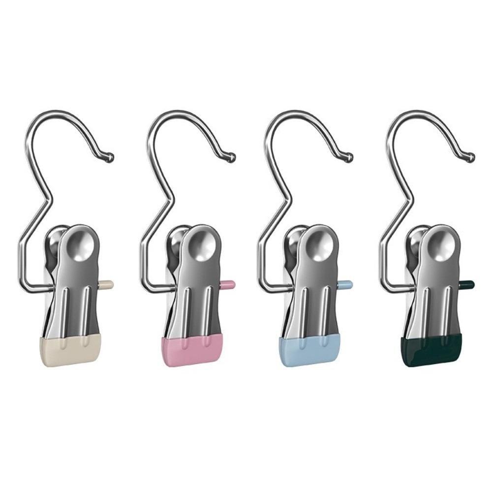 30Pcs Portable Closet Clothespins Stainless Steel Laundry Clothes Pegs With Hook  Leggings