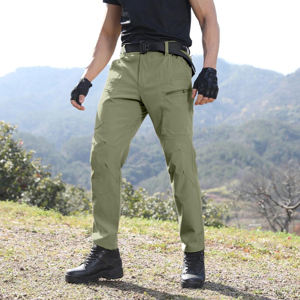 Herren-Fleecehose | Ripstop, Mehrere Taschen, Arbeitshose, Cargohose mit Reißverschluss zum Wandern, Camping, Angeln & Bauen