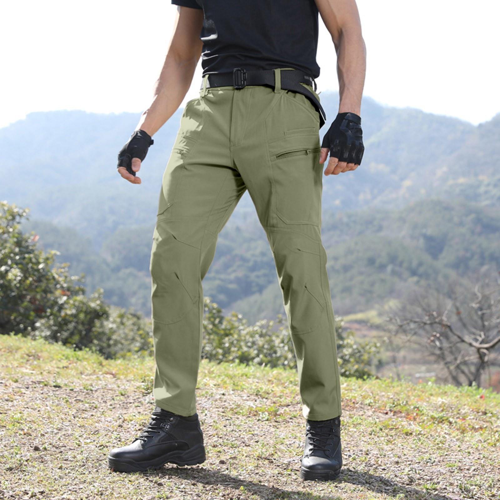 Men s Fleece-Lined Pants | Ripstop, Multi-Pocket Work Pants , Zippered Cargo Pants For Hiking, Camping, Fishing & Construction L армия зеленый