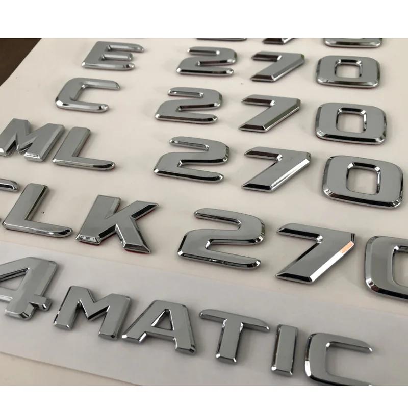 Lettere Cromate Emblemi Posteriori per Baule Targhetta Nome per Mercedes Benz A170 B170 C270 E270 G270 ML270 CLK270 GLK270 SLK270 4MATIC TN2