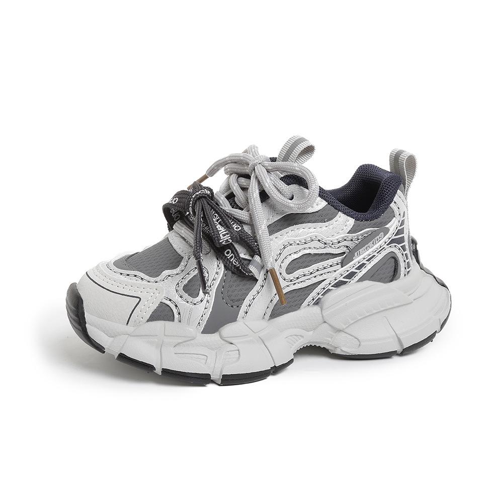 2026 Autumn Kids Breathable Non-Slip Double Mesh Dad Shoes for Medium to Older Children