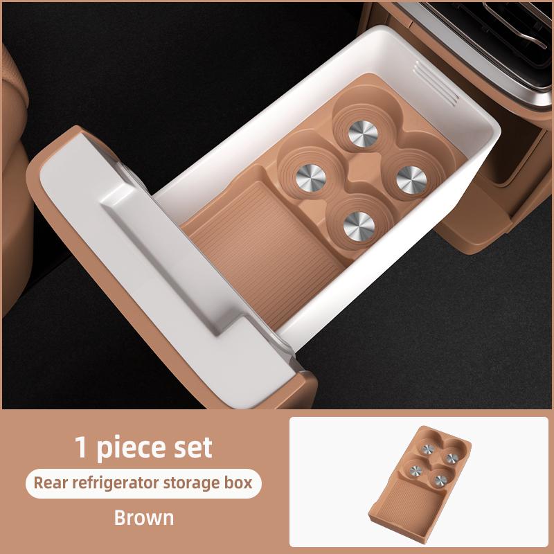 For AITO M8 5/6Seat 2025 2026 Center Armrest Second Row Fridge Storage Hidden Box Silicone Protective Mats Cup Holder Organizer