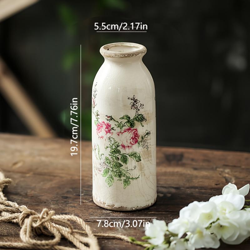 Retro Pastoral Ceramic Vase Home Furnished Ice Cracked Flower Pot Decorative Dry Flower Hydroponic Flower Arrangement Device